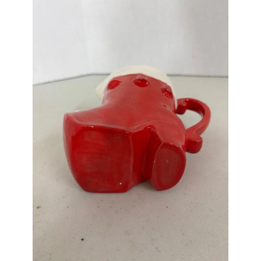Vintage Christmas Elf Boot Pitcher Creamer Red White‎ Ceramic Holiday Decor